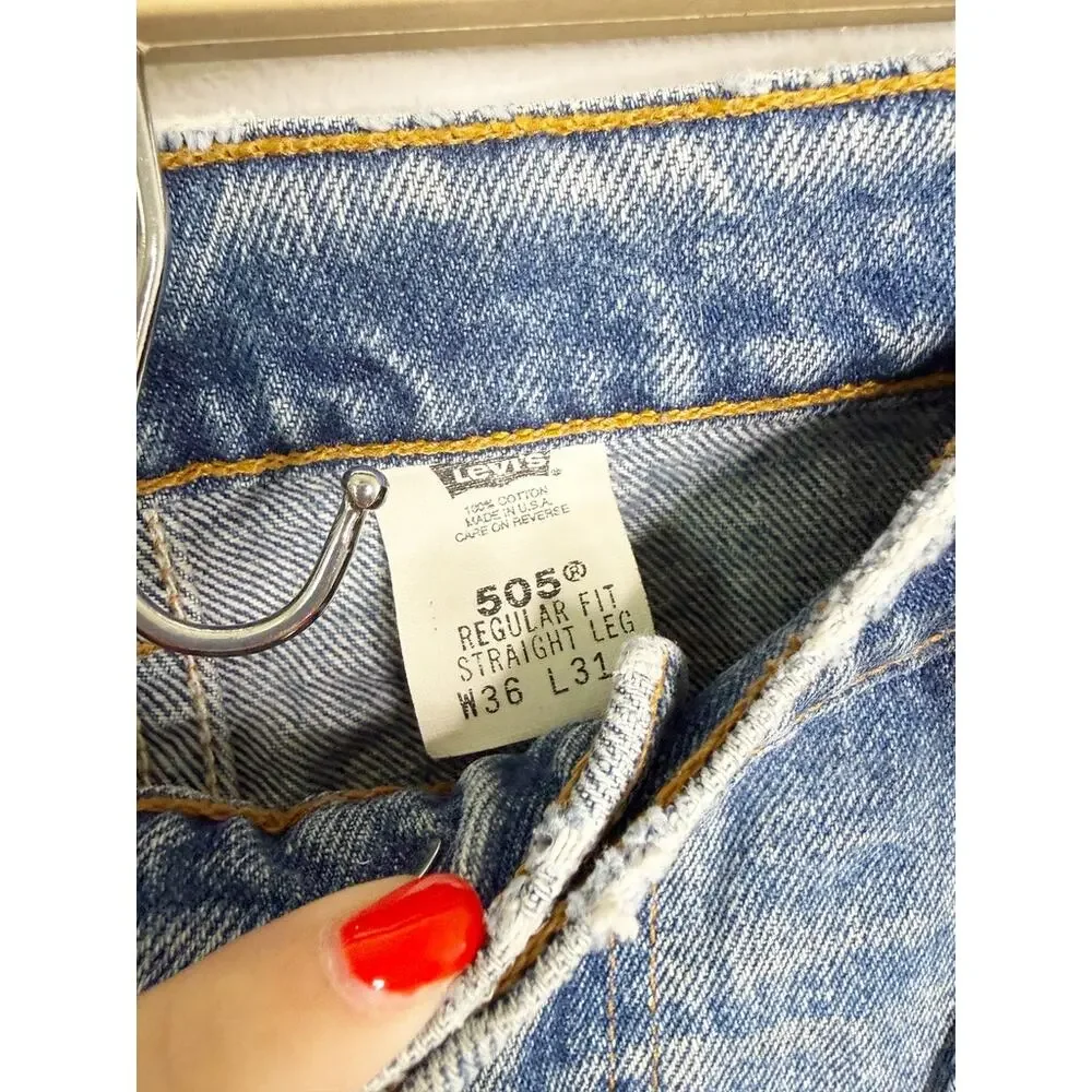 Vintage Levi's 505s Medium Wash Distressed Jeans 36 X 31